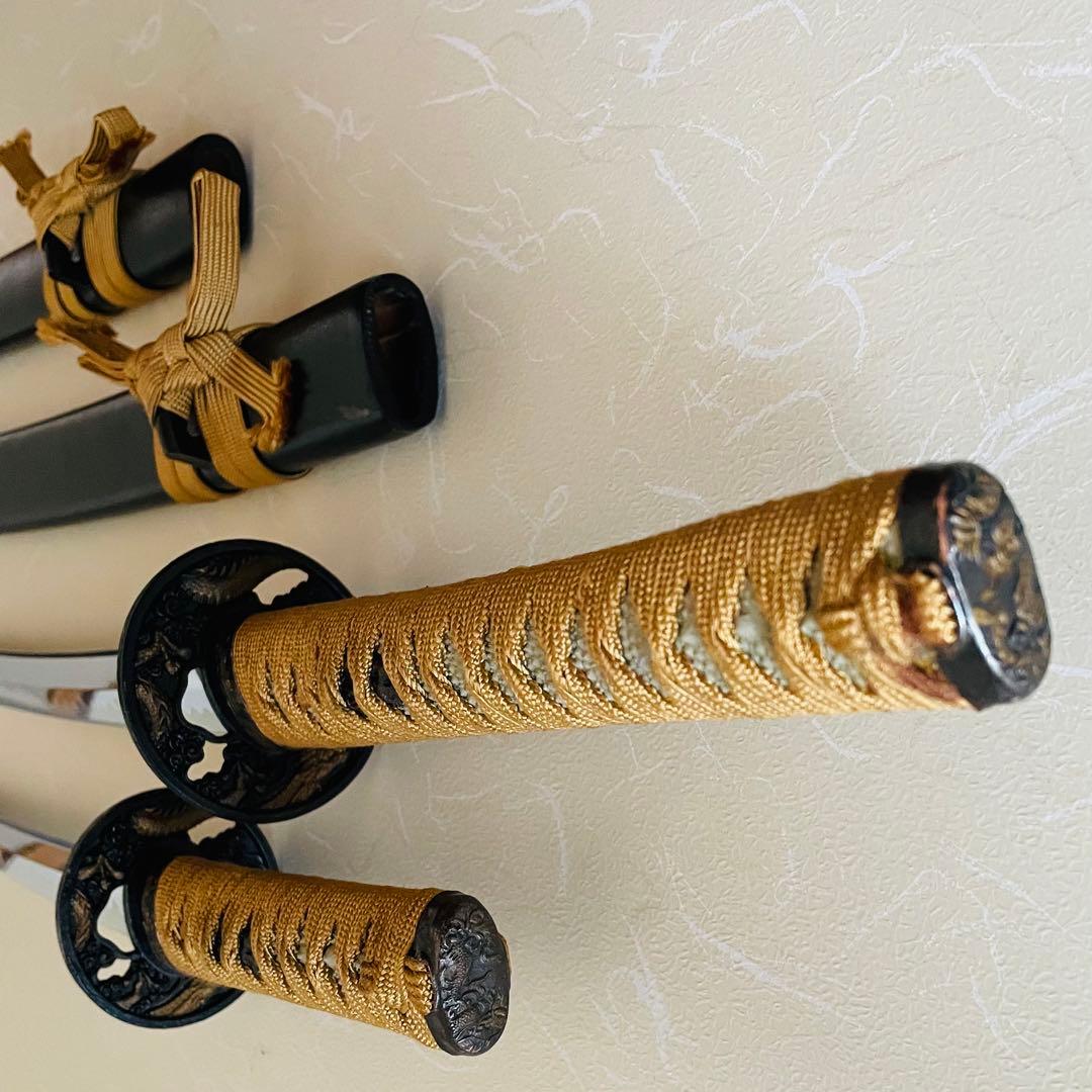 ま*さ様 模造刀 日本刀 武具 刀剣 のたれ刃紋 居合刀 2本セット 太刀 脇差