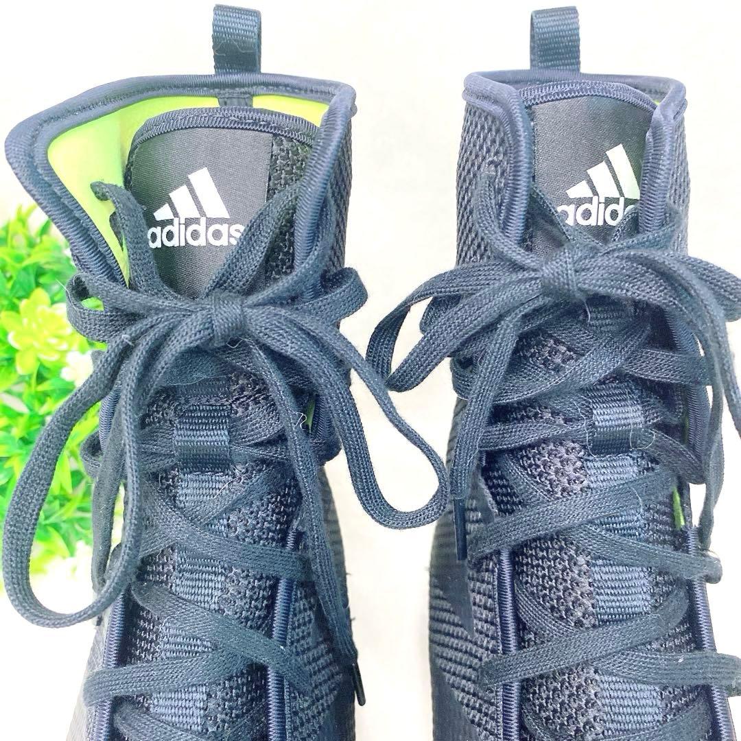 極美品 アディダス ボクシングシューズ ハイカットメッシュ ブラック 26.5