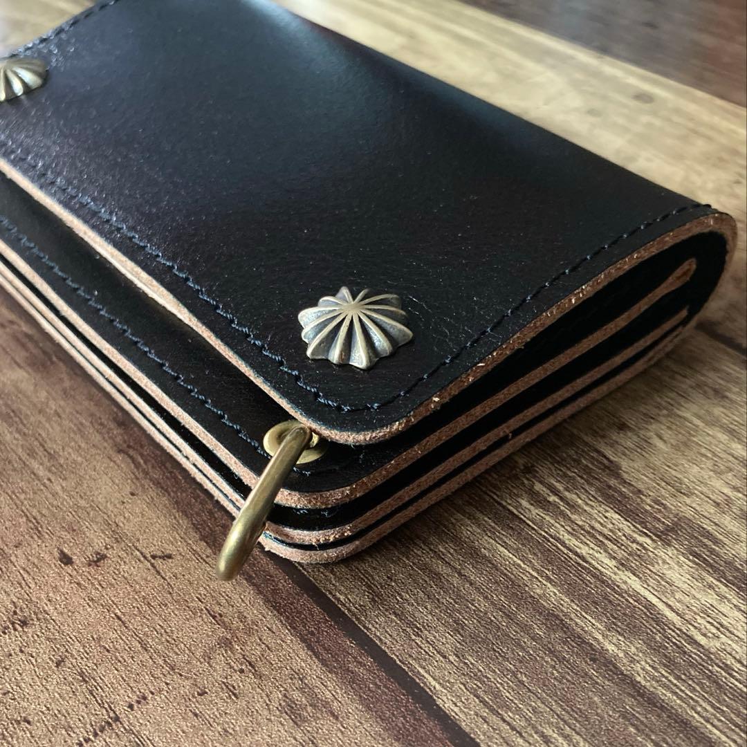 【こじ】ミドルトラッカーウォレット 茶芯ブラック【お札を折らずに収納】