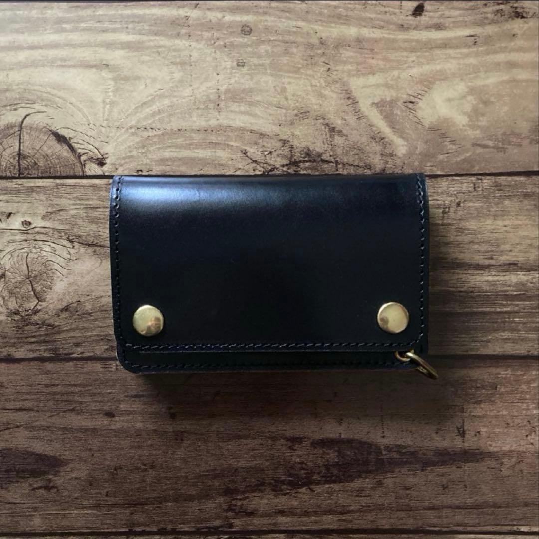 【こじ】ミドルトラッカーウォレット 茶芯ブラック【お札を折らずに収納】