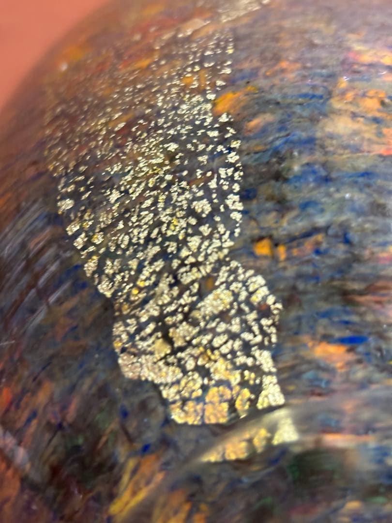 黒木国昭綾工房作琳派金彩色重文花瓶 光琳・琳派 | グラスアート黒木