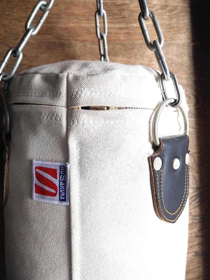 送料込み】美品！サンドバッグ 白帆布製（小小）RO500 格闘技練習用