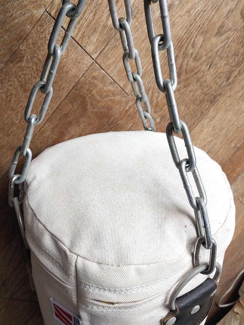 送料込み】美品！サンドバッグ 白帆布製（小小）RO500 格闘技練習用