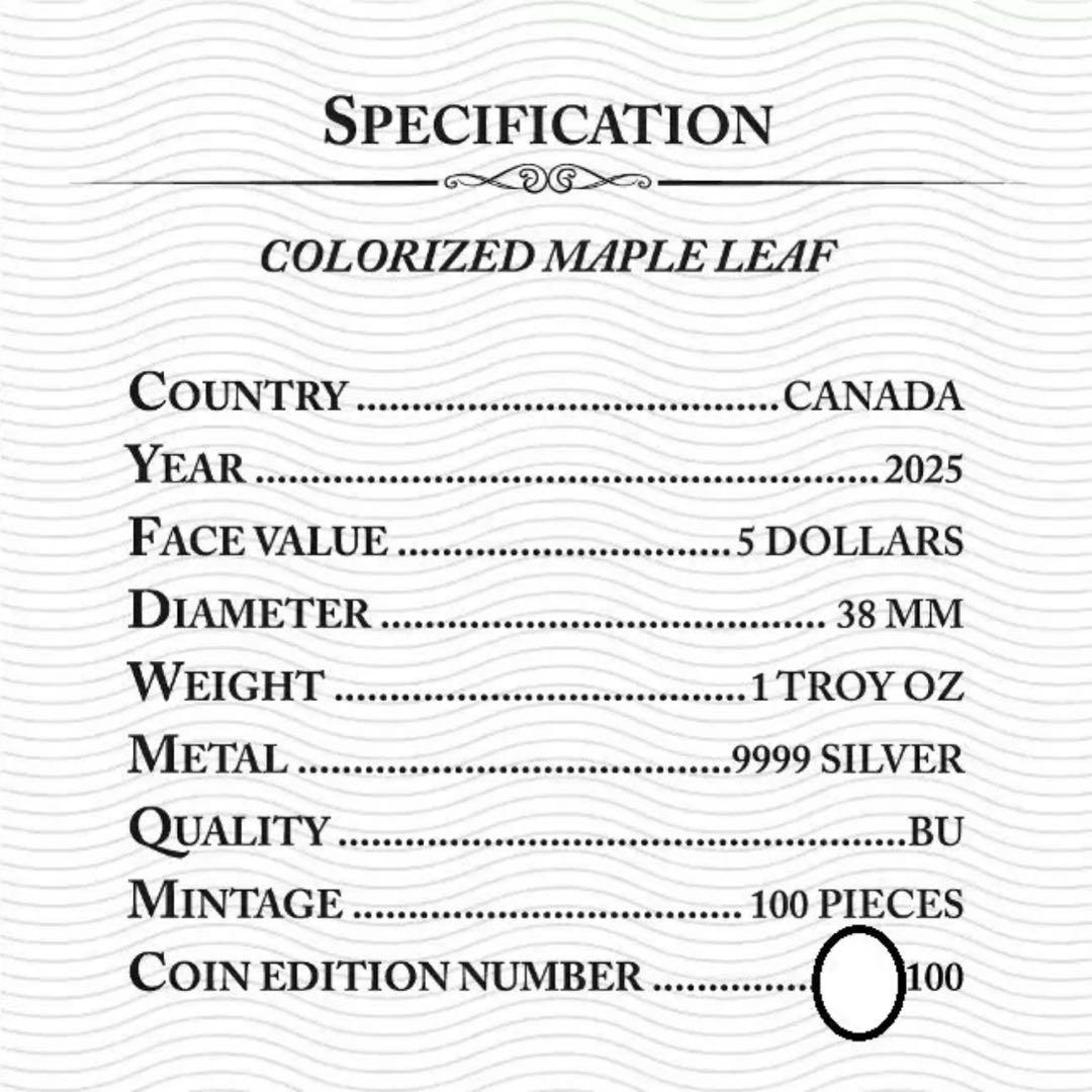 メイプルリーフ 銀貨 カラー 古代エジプト 太陽神 天空神 ホルス 1