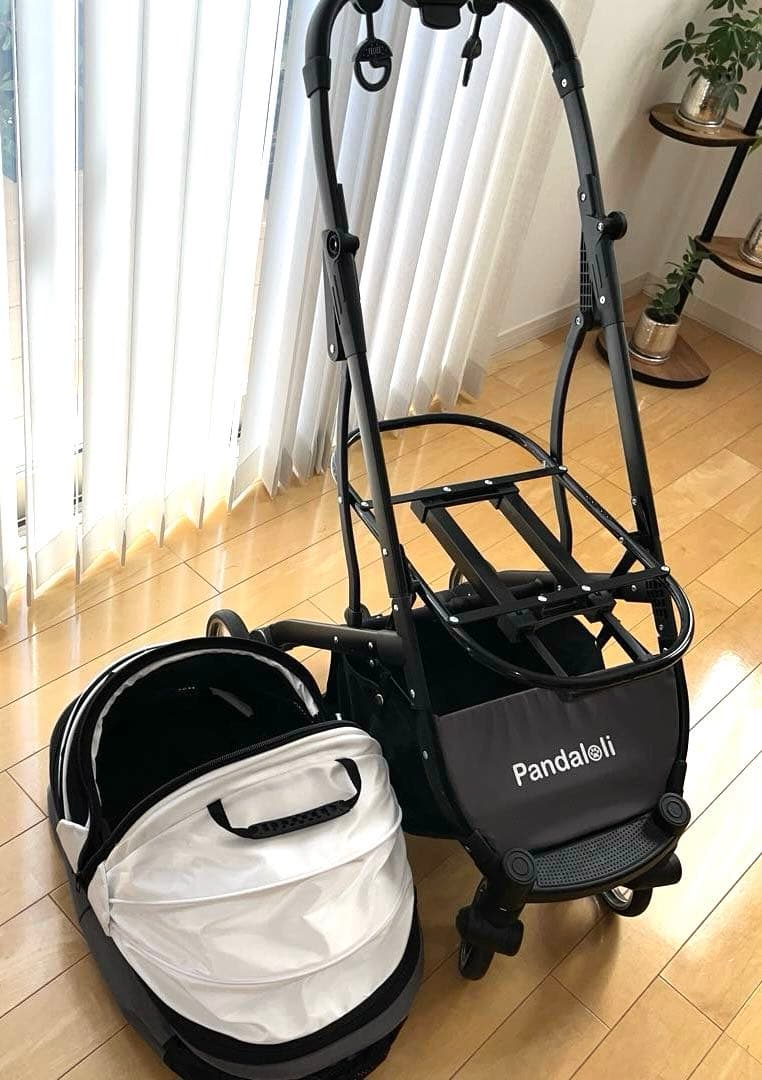 Pandaloli ブラック ペットカート メッシュ窓付き