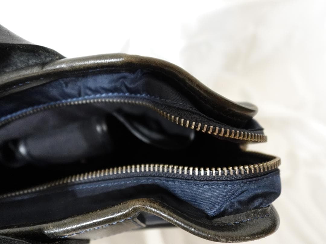 フェリージ Felisi ２wayビジネスバッグ ネイビー 本革・ナイロン