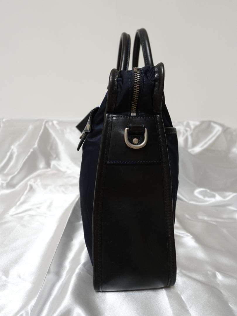 フェリージ Felisi ２wayビジネスバッグ ネイビー 本革・ナイロン