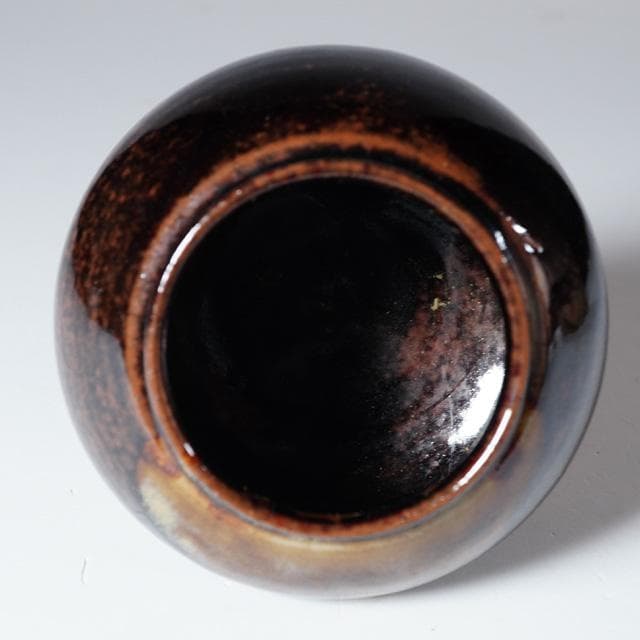 膳所焼 大海茶入 仕覆：伊予簾 共箱 茶道具 茶器 長緒 陽炎園