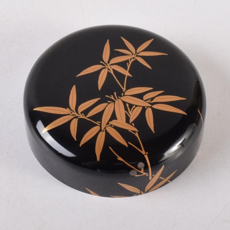 茶道具 加賀蒔絵師 中村湖舟作 松竹梅蒔絵 中棗 共箱 V 7214