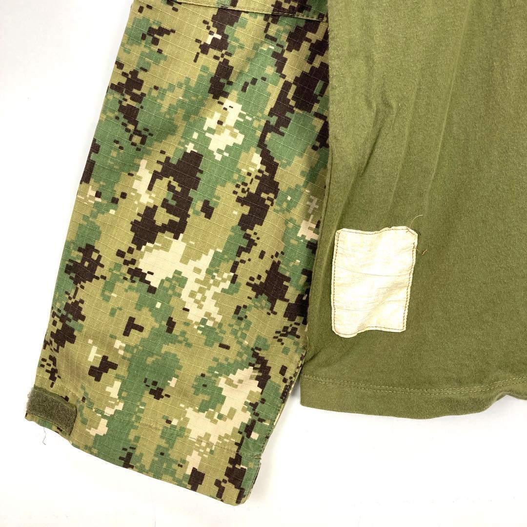 ヴィンテージミリタリー軍物デジカモハーフジップコンバットシャツ迷彩