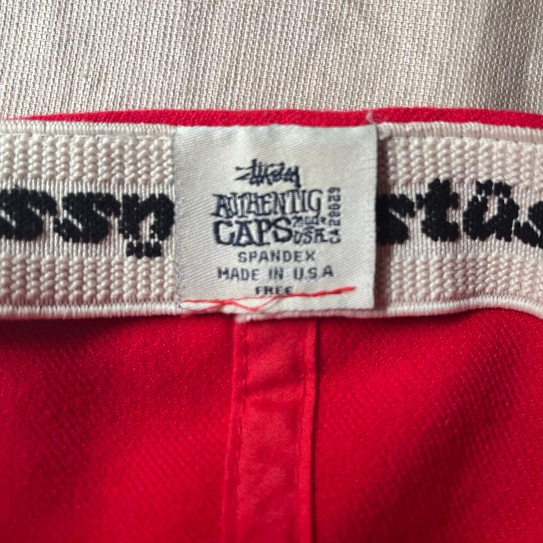 SSリンク刺繍” old stussy 6パネルキャップ 白タグ USA製