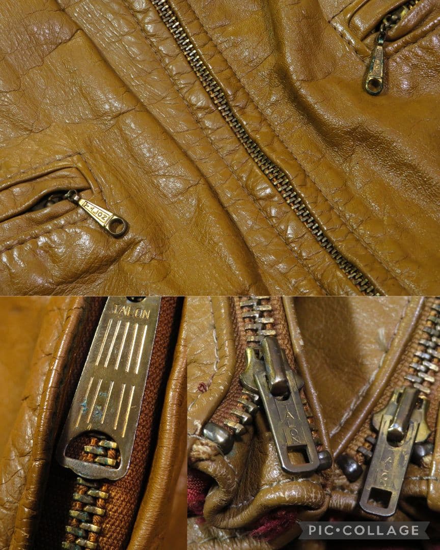 44 Brooks ビンテージ 60年代 シングル ライダース ブラウン 茶色 楽天