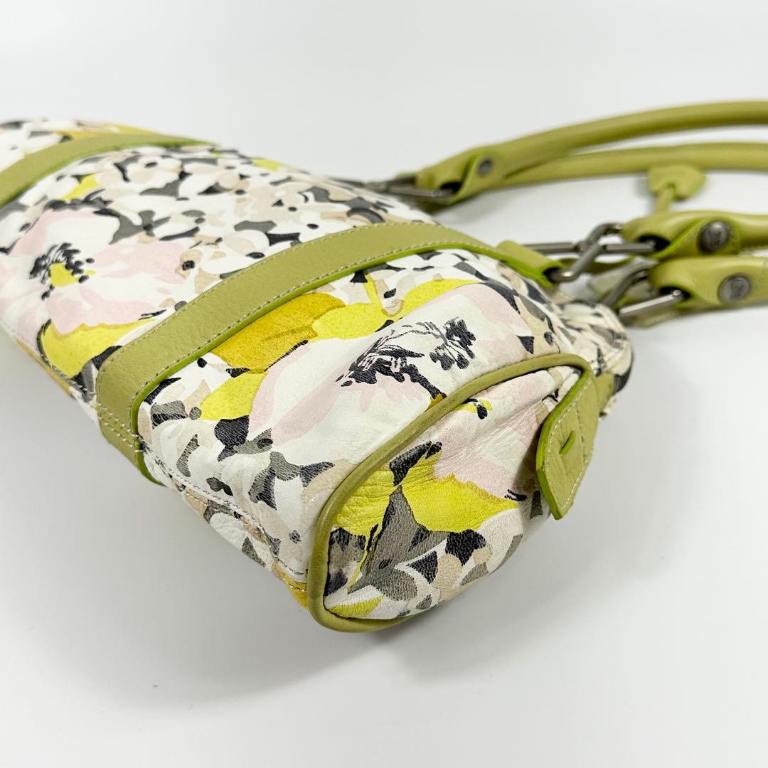 美品 JHON GALLIANO 花柄 ミニボストンバッグ ガリアーノ レザー