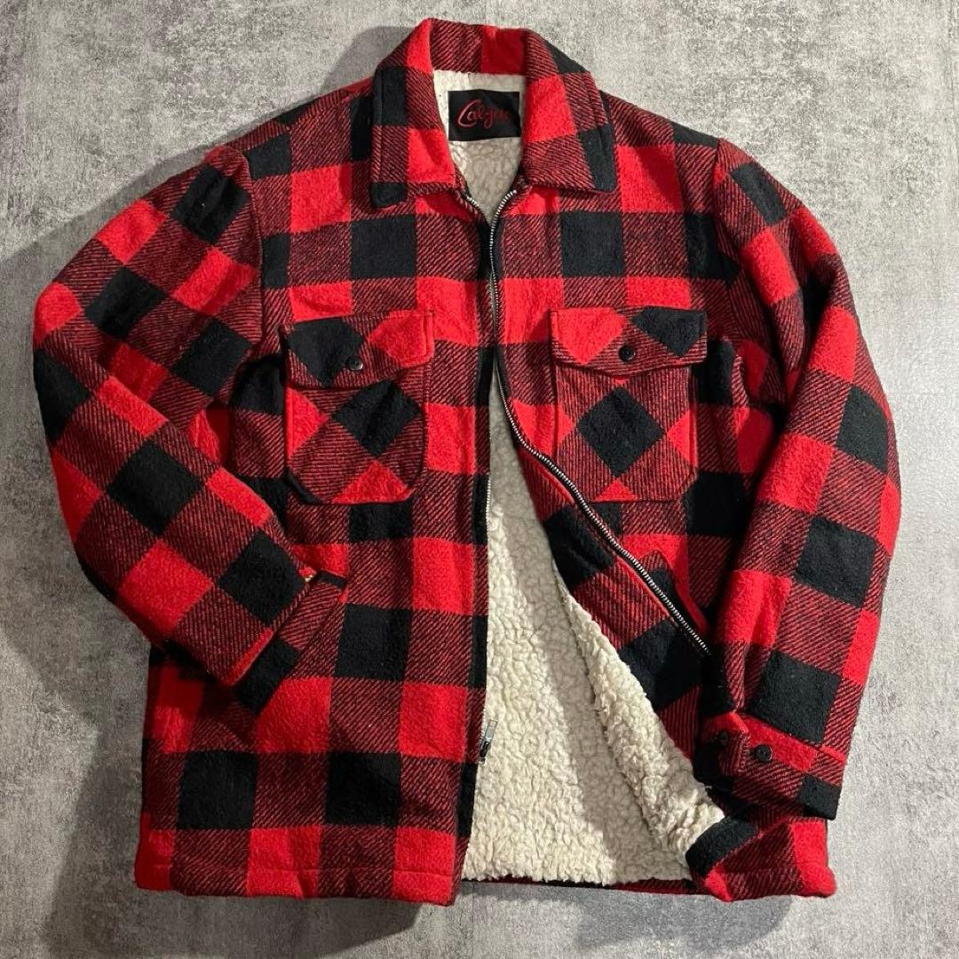 Cal-jac U.S.A. バッファローチェック 裏ボアジャケット赤黒Lサイズ
