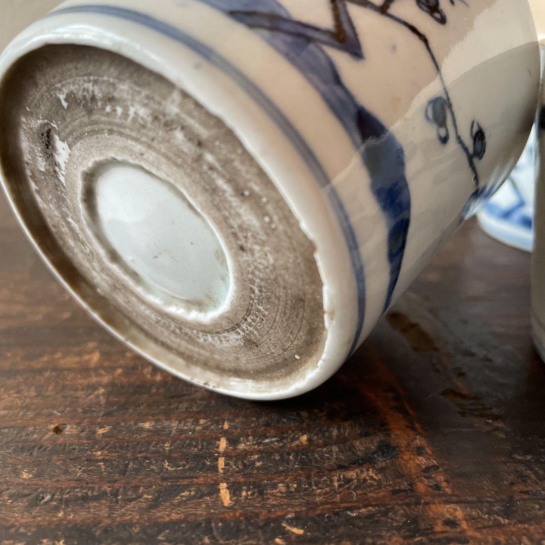 410 古伊万里染付全面総花唐草蕎麦猪口 江戸中期 古伊万里 染付