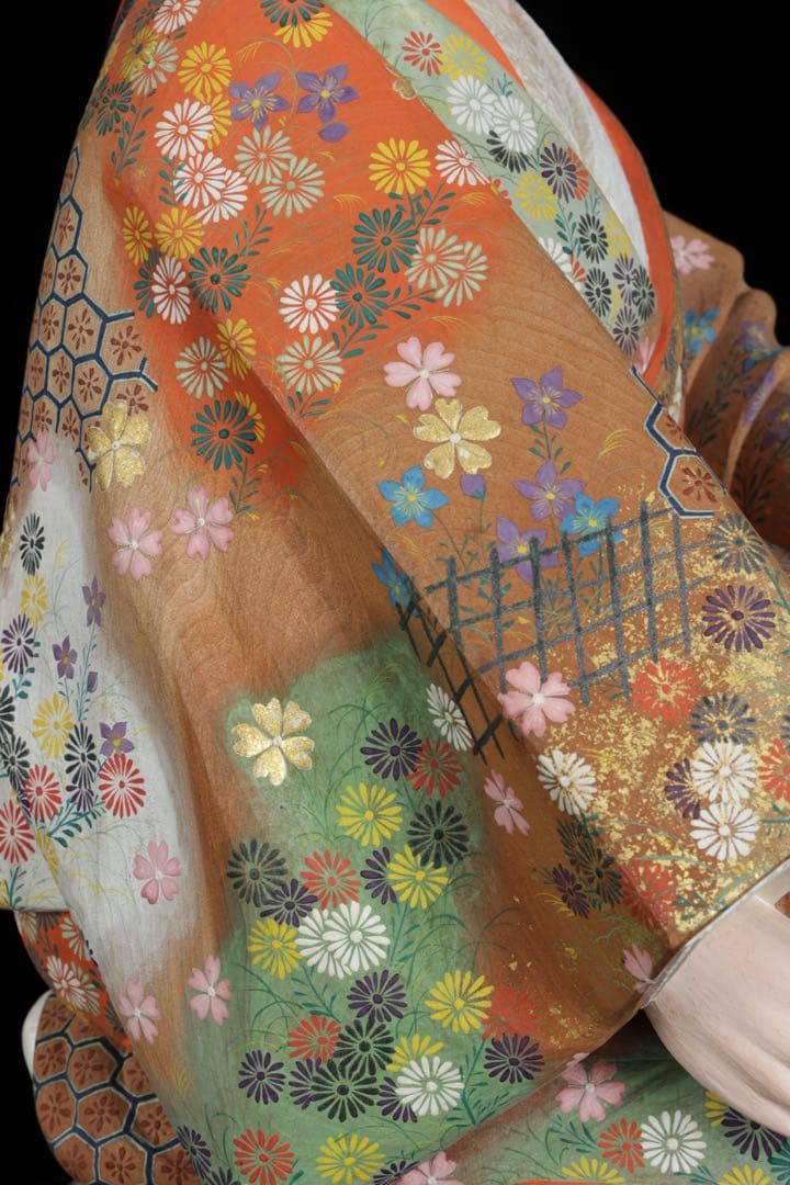 高古作】木彫彩色 能楽 熊野 能人形 昭和十五年 共箱 二