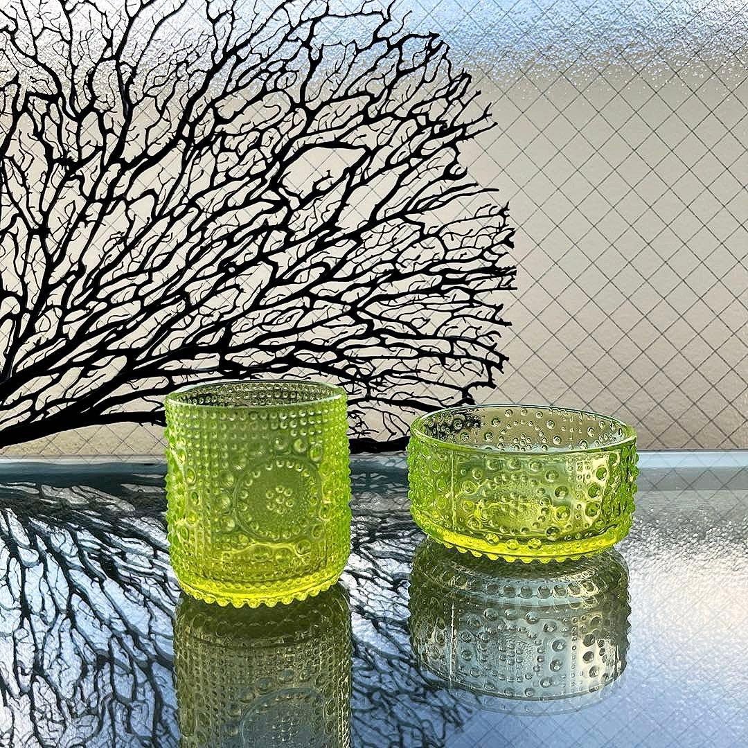 骨董 時代ガラス フィンランド グラッポニア グラス コップ ウラン1客