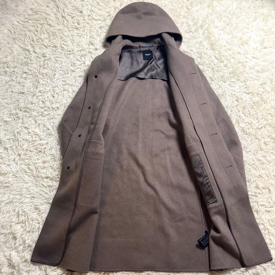 【美品】現行セオリー　フーデッド ウールカシミヤ コート メンズS ユニセックス