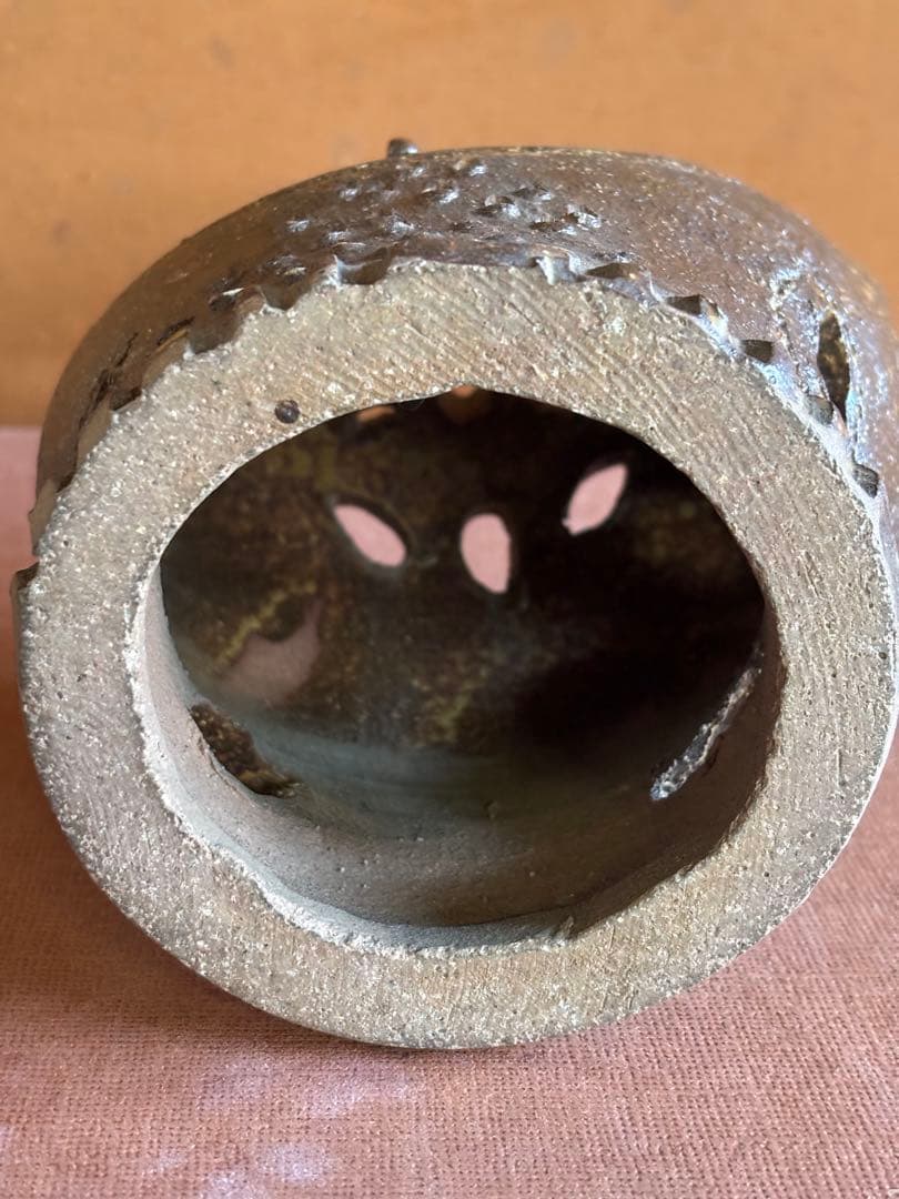 Y．A銘 藁灰釉彫文フクロウ形置物 検不苦労 - メルカリ