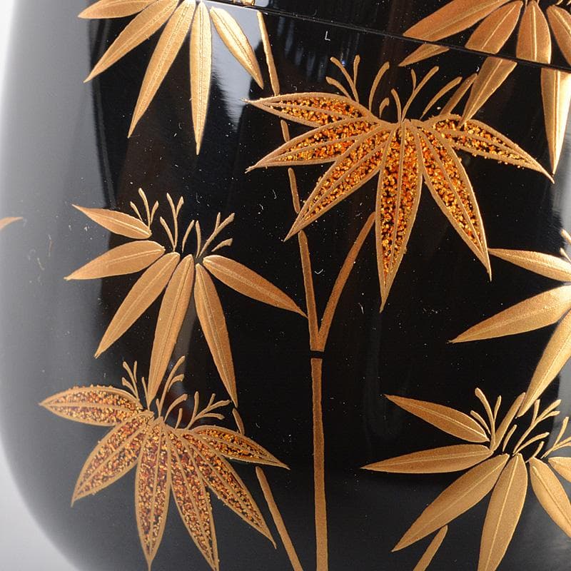 茶道具　山中塗　呉藤穣太郎作　四君子蒔絵　大棗　共箱　V　R5448