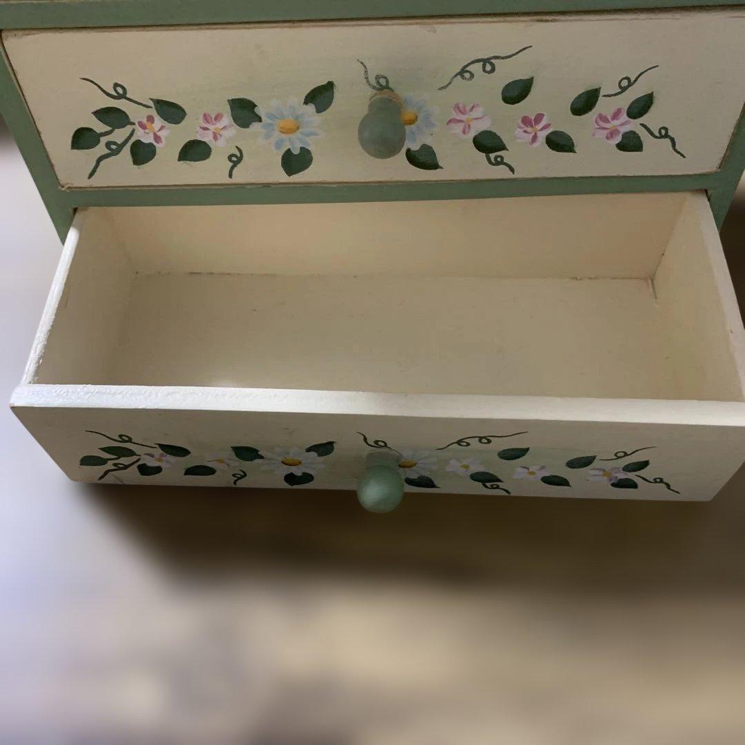 アンティークレトロ☆マーガレット☆ペイントデザイン☆ミニチェスト