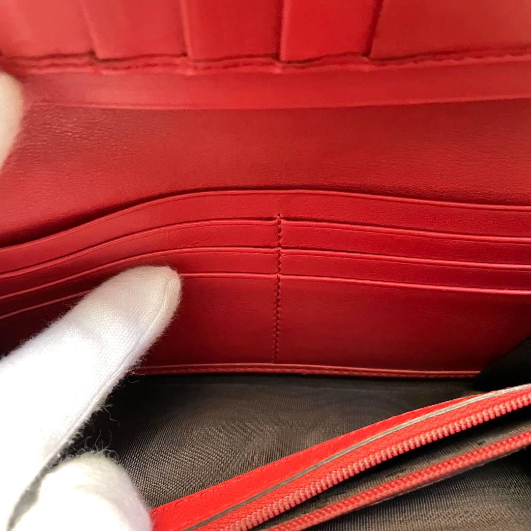 GUCCI グッチ フラップ 長財布　シマレザー　2つ折り財布　0112-③