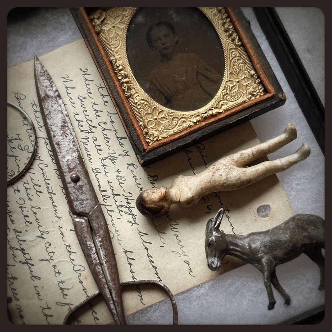 アンティーク ジャンクドロワーセット ビスクドールパーツ ets.