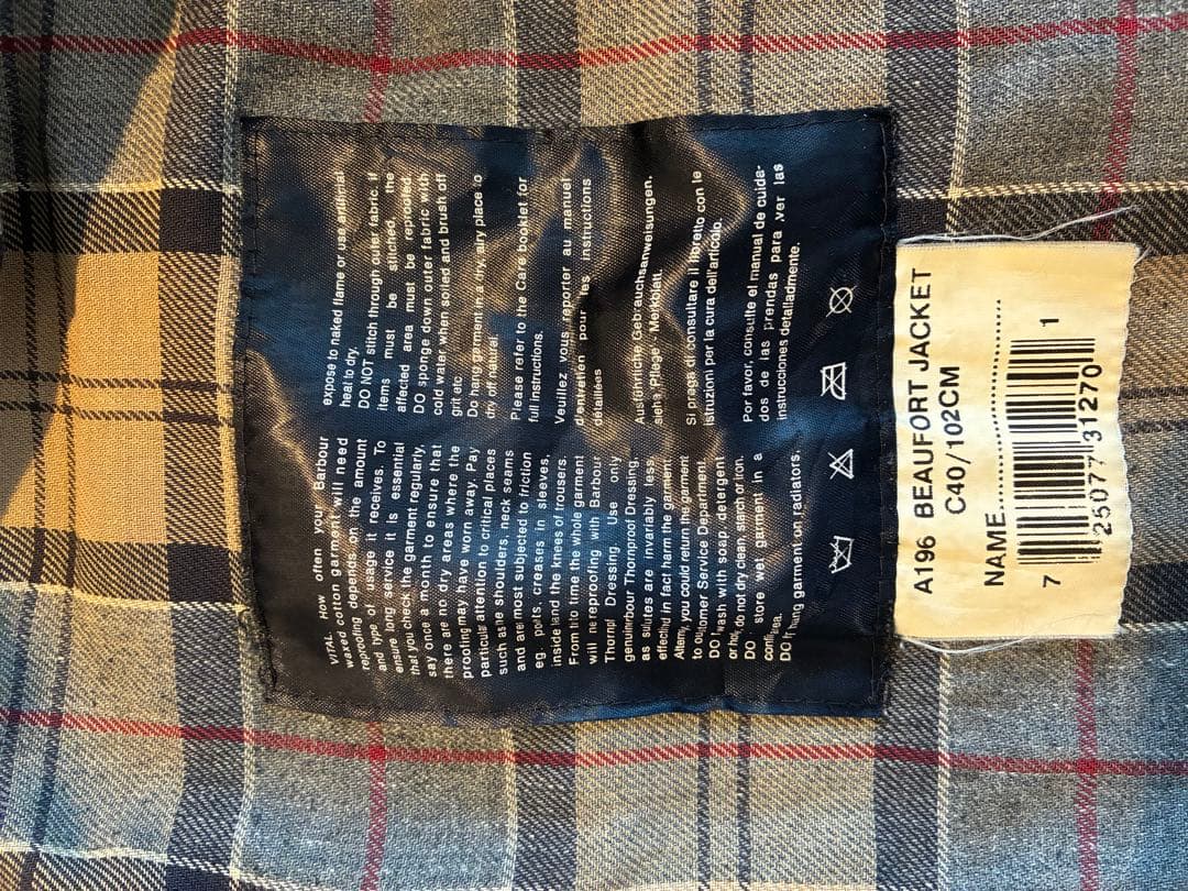 Barbour Beaufort（英国製）A196