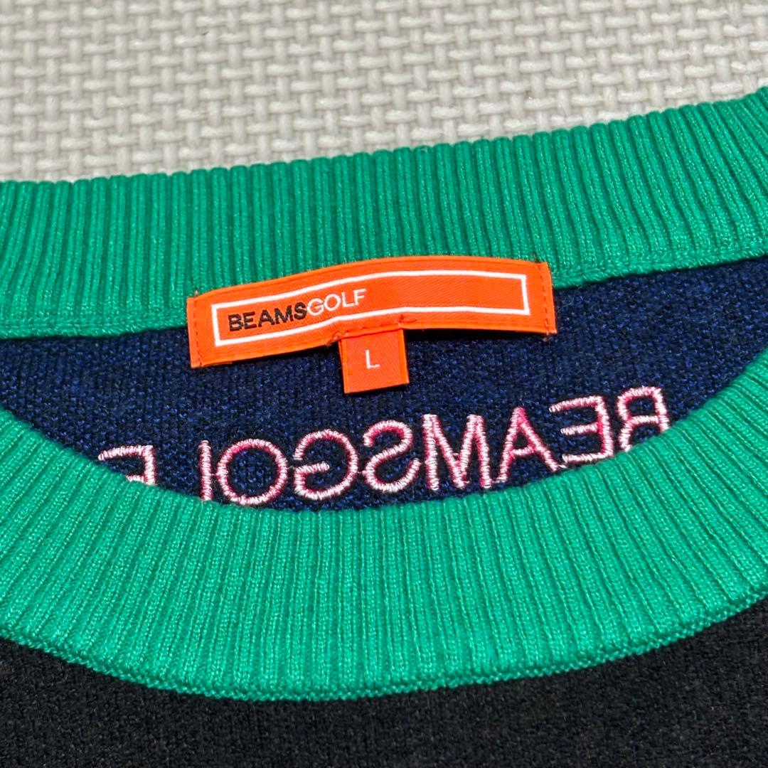 BEAMS GOLF ストリートアート ニット セーター 冬ゴルフ 黒