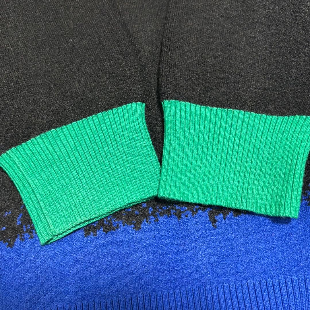 BEAMS GOLF ストリートアート ニット セーター 冬ゴルフ 黒