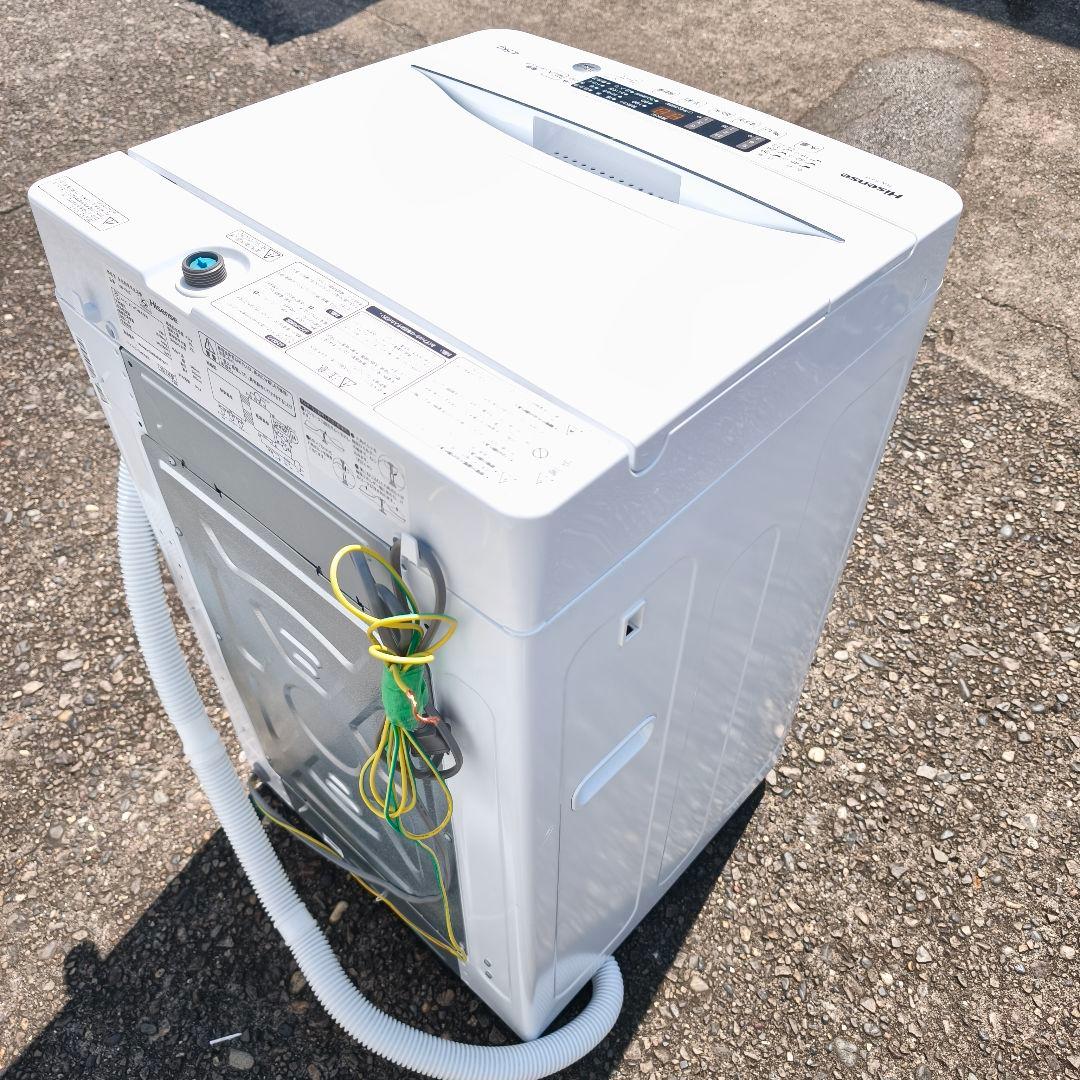ハイセンス 洗濯機 4.5kg 1-2人用 激流洗浄 風乾燥 簡単操作 美品