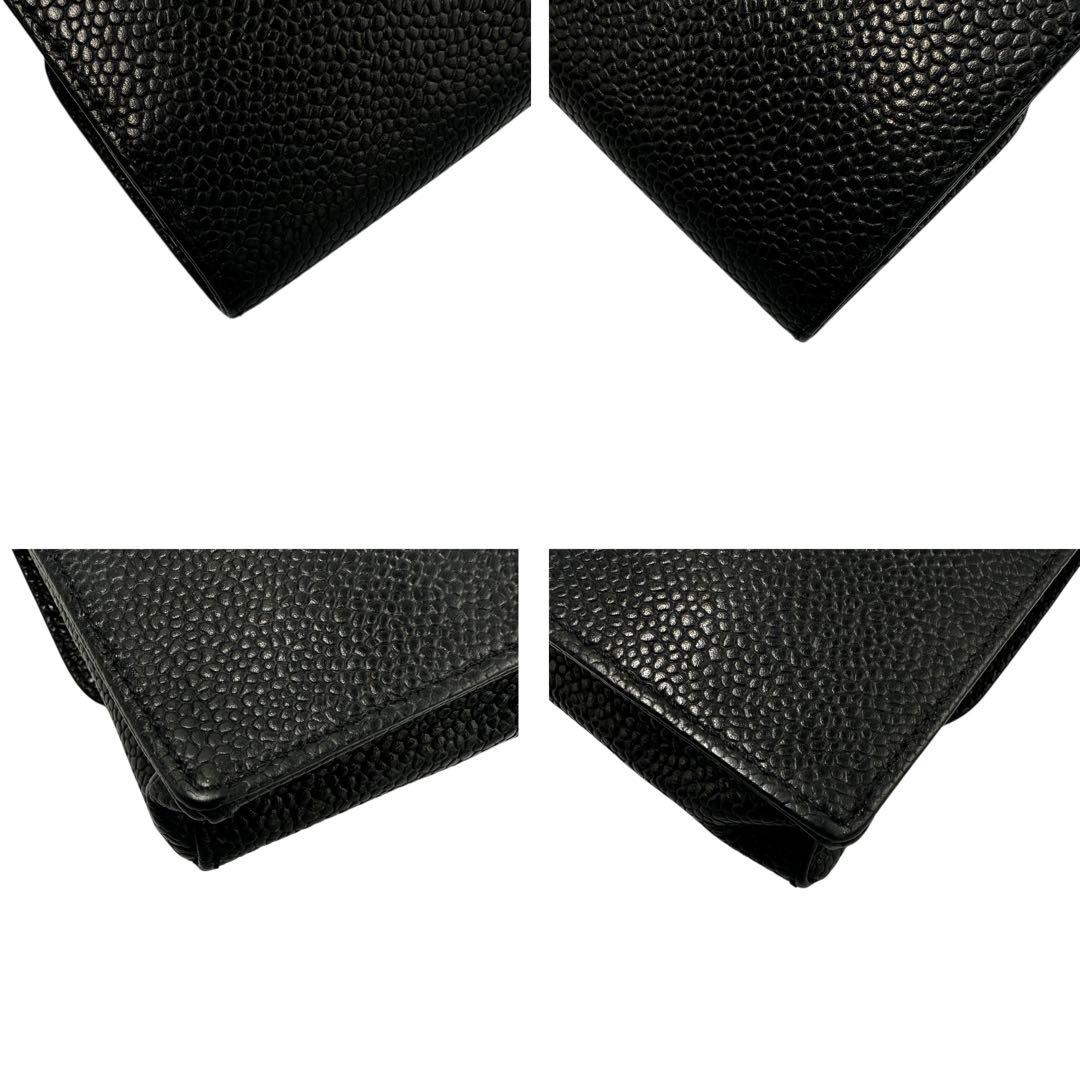 【極美品】箱付き シャネル シガレットケース タバコケース キャビアスキン 黒