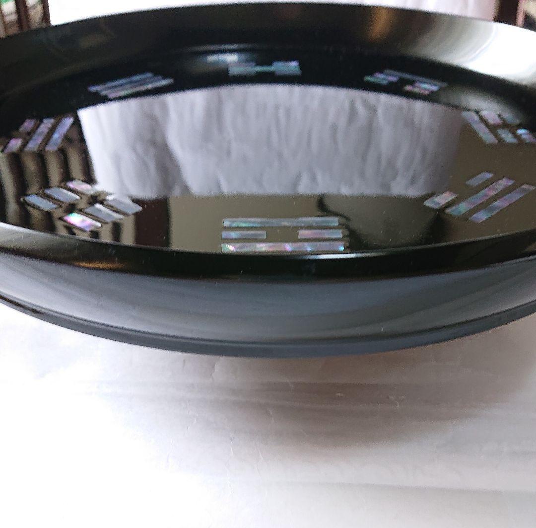 平安象彦 八卦盆 真塗 木製漆 青貝螺鈿