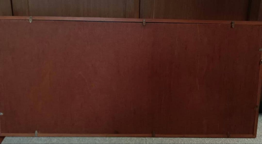 油彩画 大型作品 立体赤富士 美峰 額縁サイズ92.5✕42cm 日本美術工芸