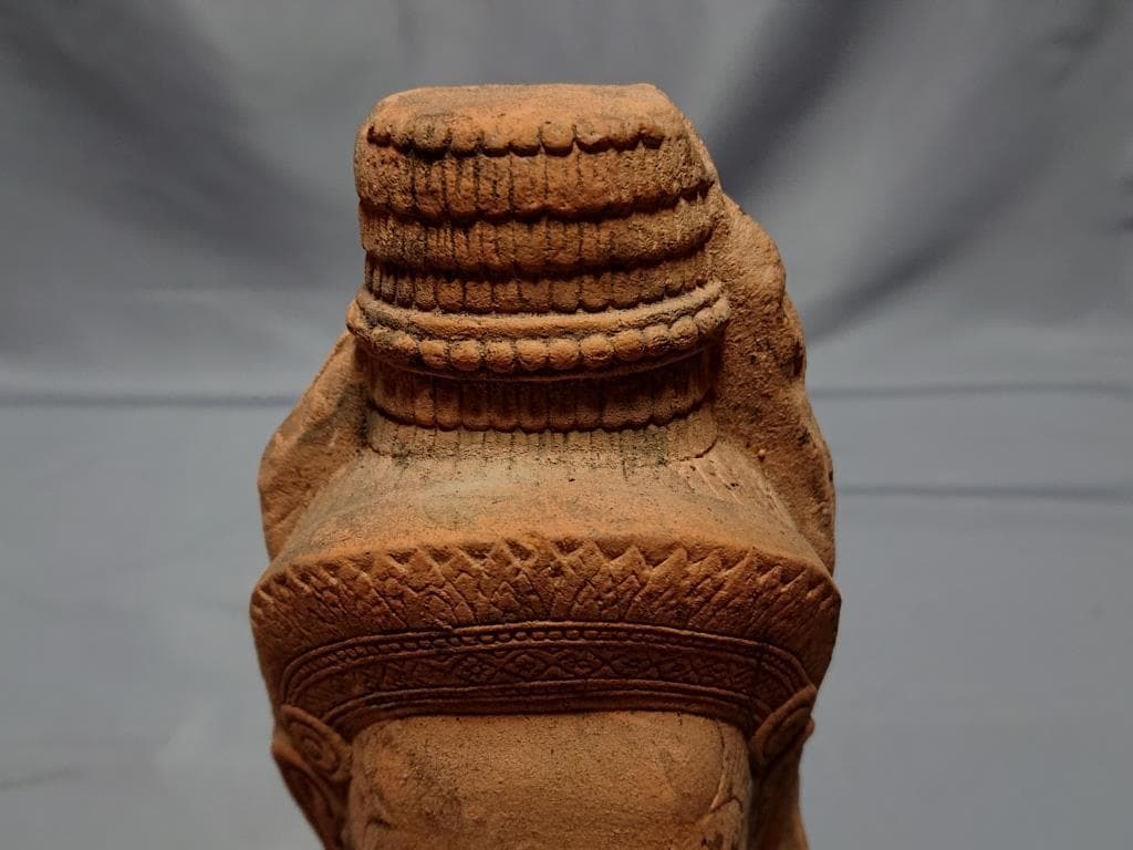 コレクター収集 タイ クメール仏像 頭部 台付の通販はau PAY