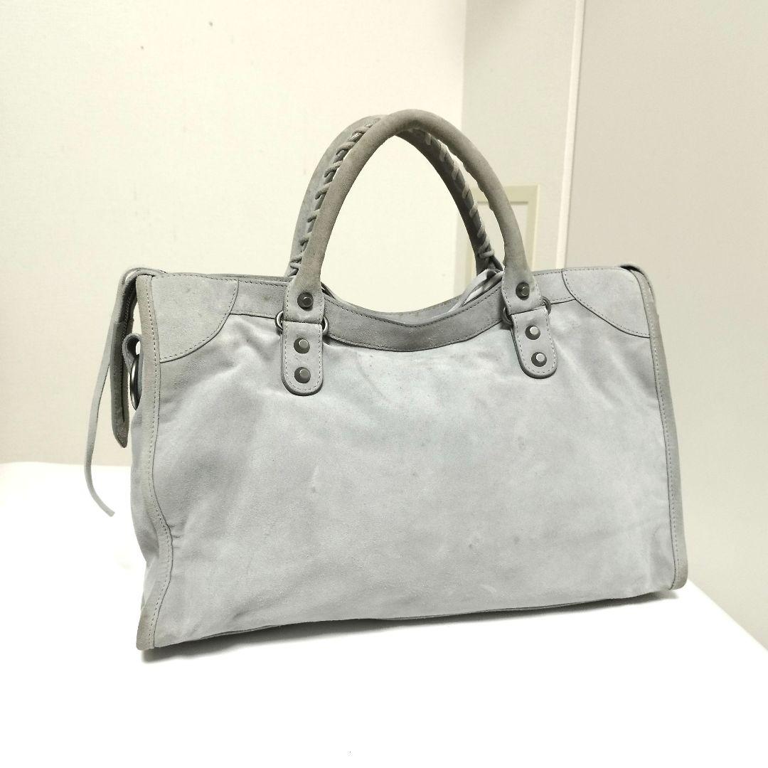 バレンシアガ　シティ　バッグ　ジャイアント　スウェード　ベロア　トートバッグ