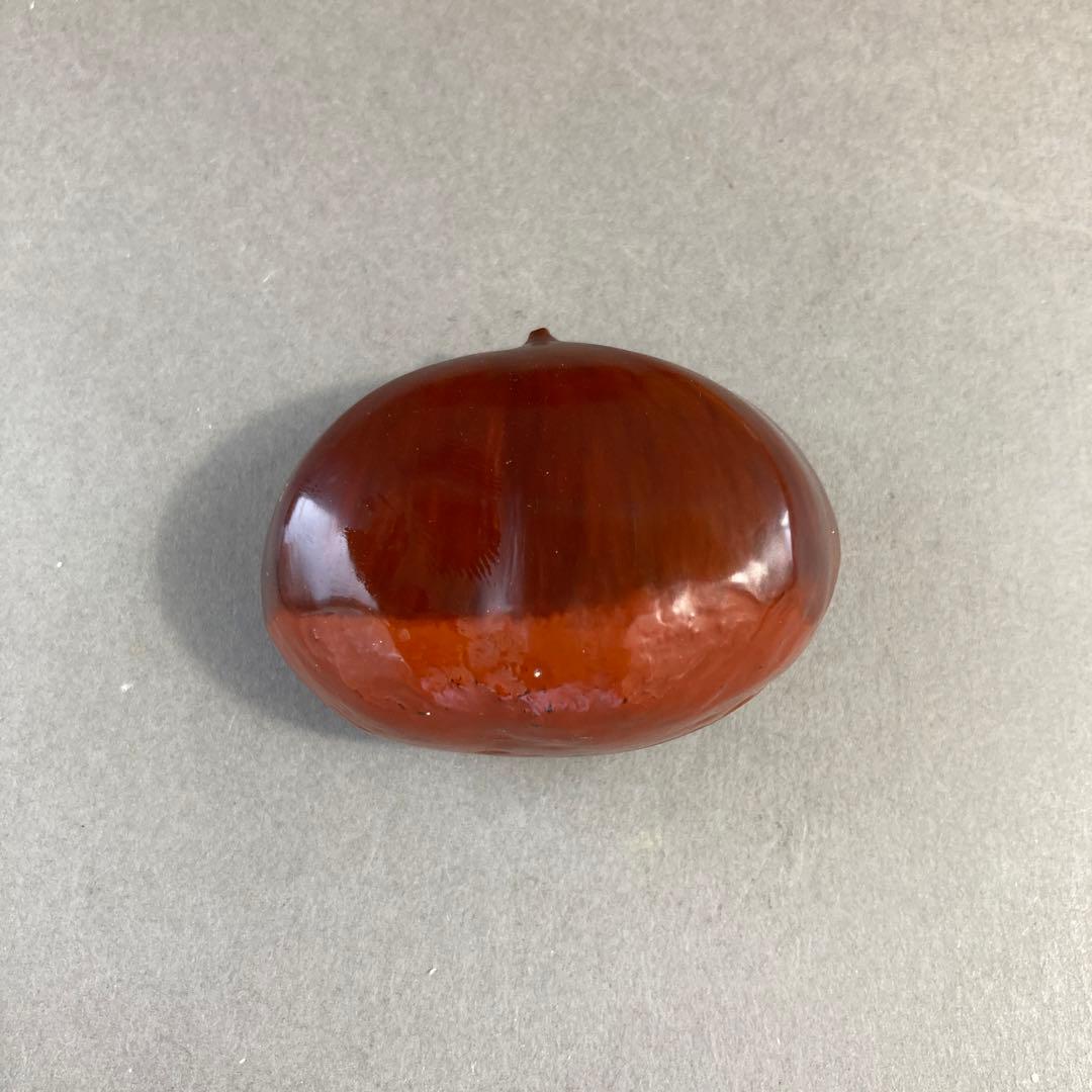 茶道具 乾漆 栗香合 畦地粒俵 造 内側全面金箔貼り 共箱 S73KG