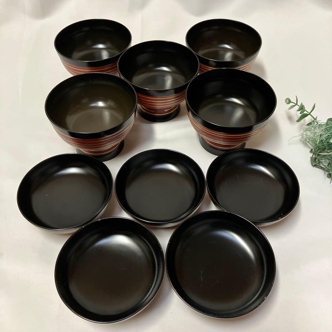 象彦　蓋つき汁椀　5客　吸物椀　木製漆器 金箔　千筋金彩　高級うるし塗り