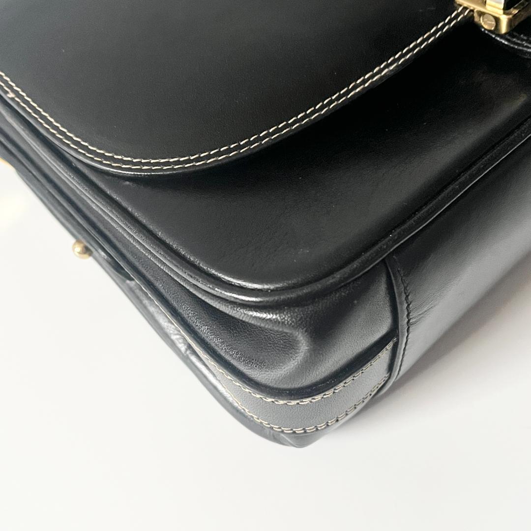 【希少】BALLY ショルダーバッグ ブラック レザー ヴィンテージ