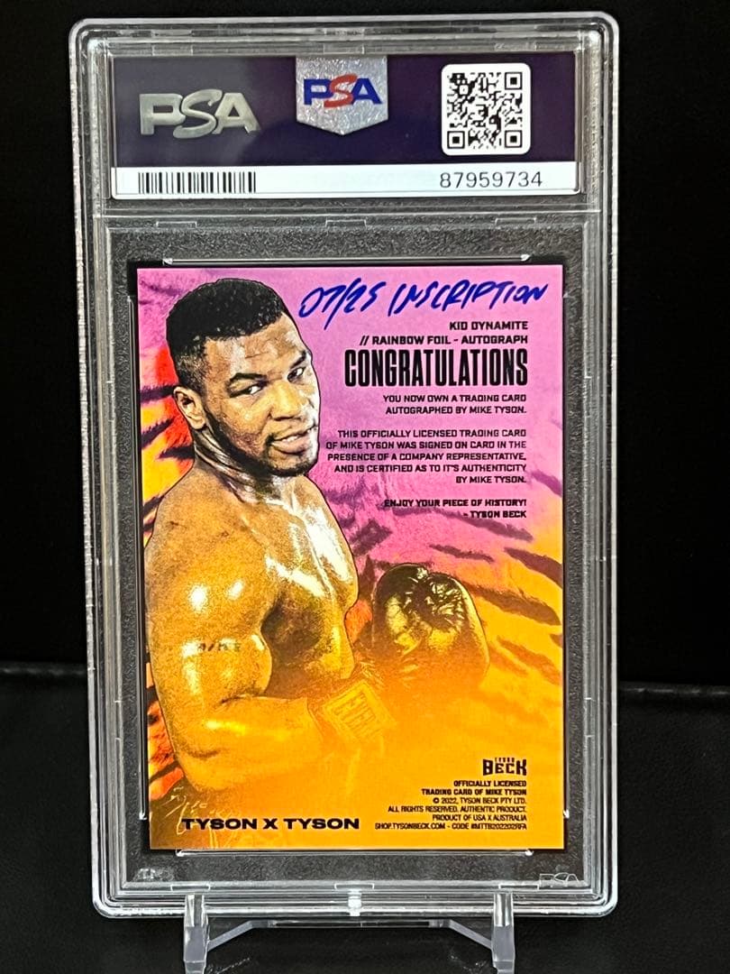 Tyson x Beckマイク・タイソン インスク入り直書サインカードPSA鑑定