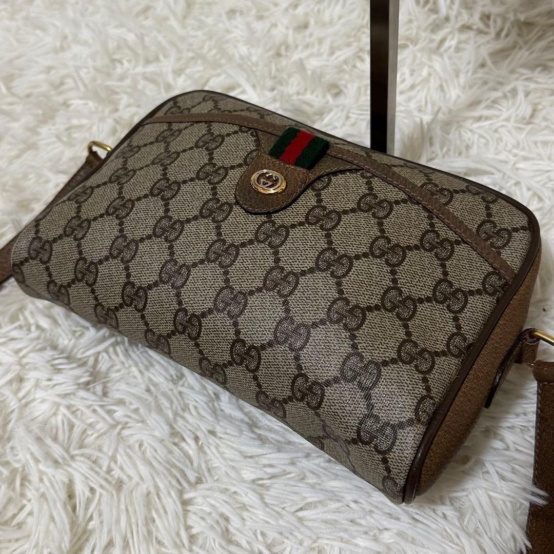 値下げ オールドグッチ GG 金具 レザー ショルダーバッグ シェリーライン