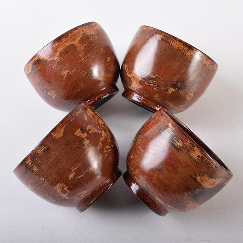 煎茶道具　足助乾漆　高山兼山作　煎茶碗四客　茶托五客　共布共箱　V　R8679