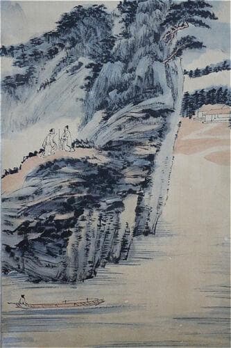 近代の書画家 「張大千 図」 書画立軸 肉筆保證 唐物 唐本