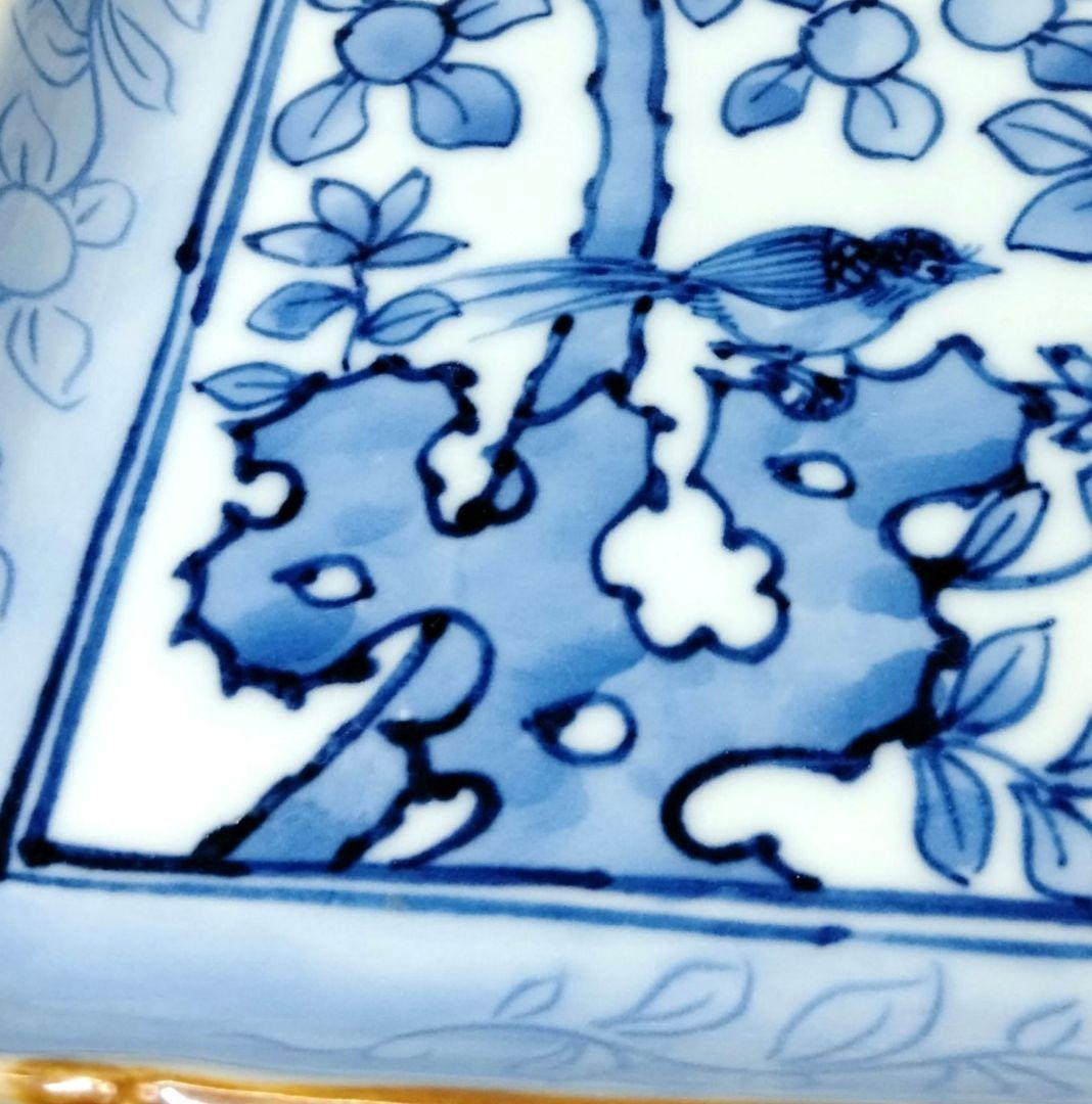 ☆ 加藤利昌 清水焼 染付角皿