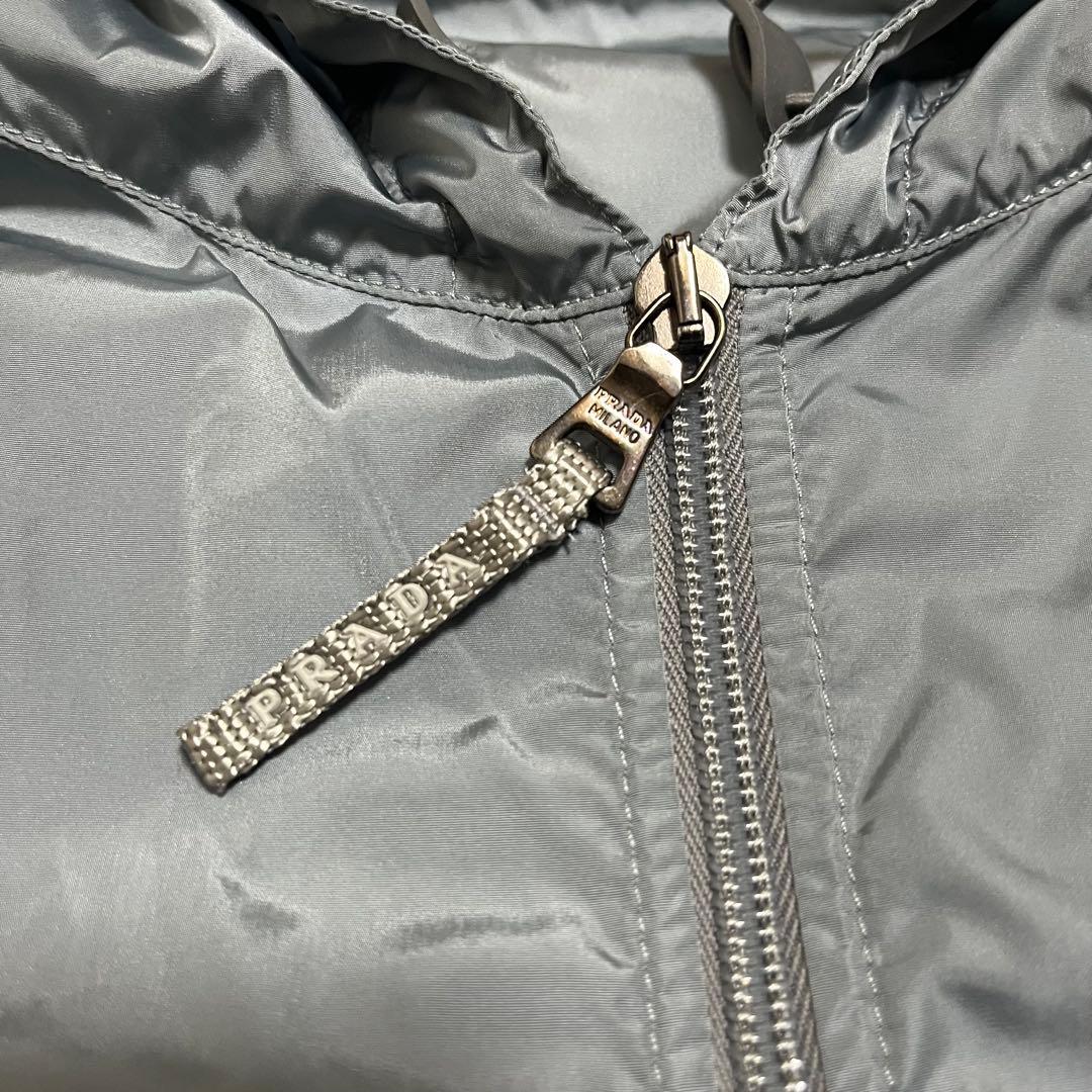 PRADA SPORT ナイロン パーカー フード付き グレー XLサイズ