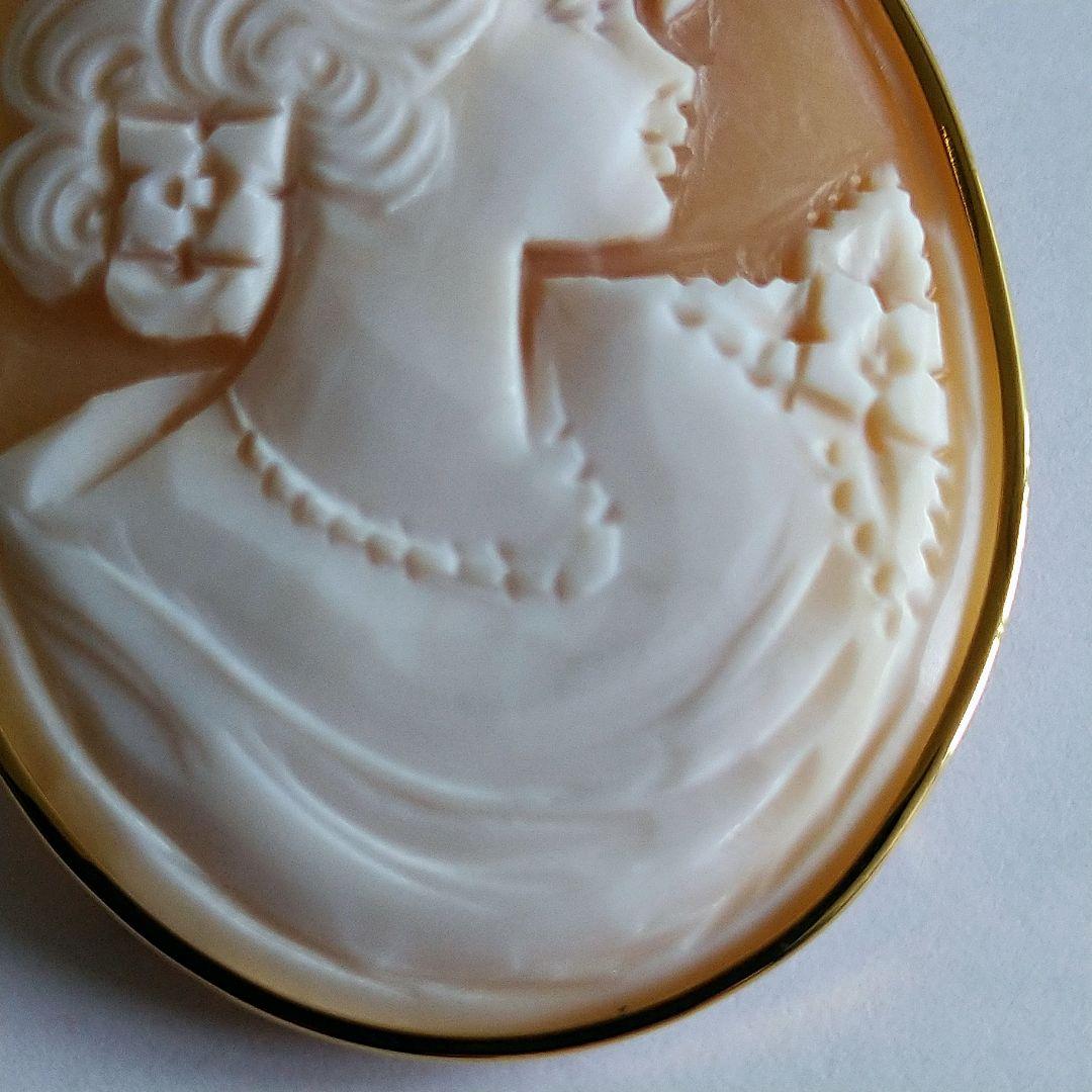 tai125様専用✤シェルカメオブローチ✤K18✤2way✤デビュー前の美少女