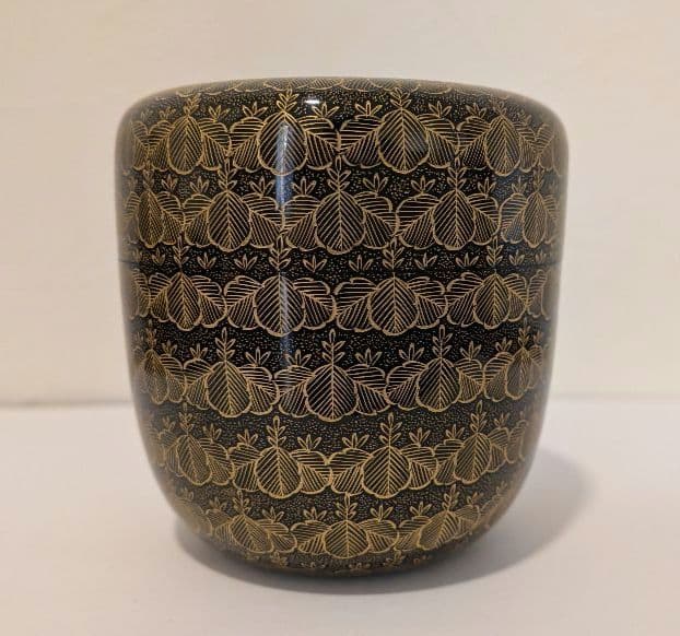 沈金桐』前志芸男輪島塗沈金桐 中棗茶道具茶器的々斉永田宗伴書付