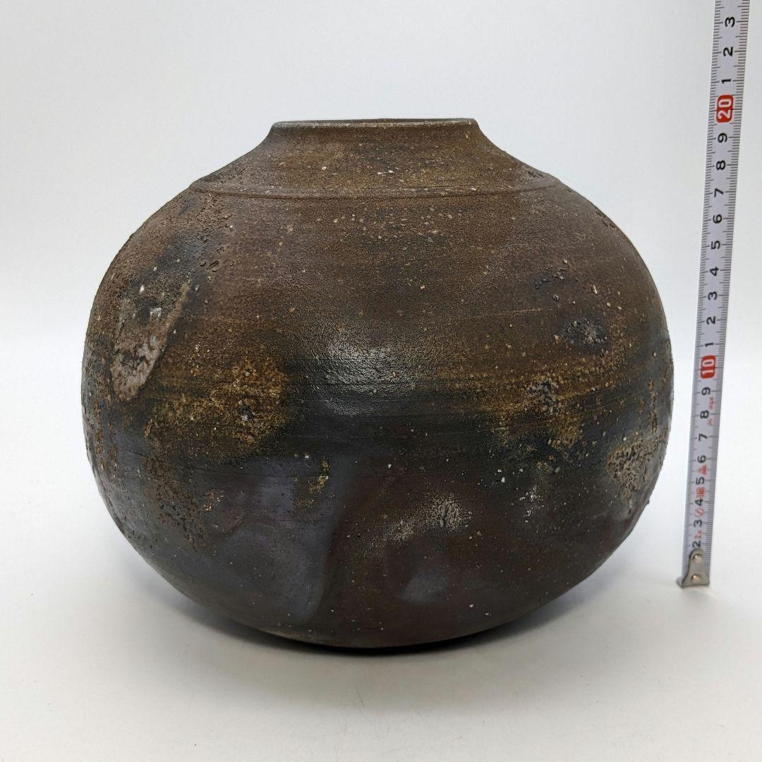 西川政美 備前焼 花入 政彦識箱 花器 花瓶 フラワーベース 華道具 花生