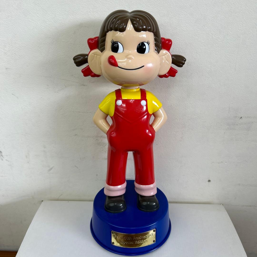 昭和レトロ 不二家ペコちゃん 50周年記念 ボブルヘッド人形 大きいペコ