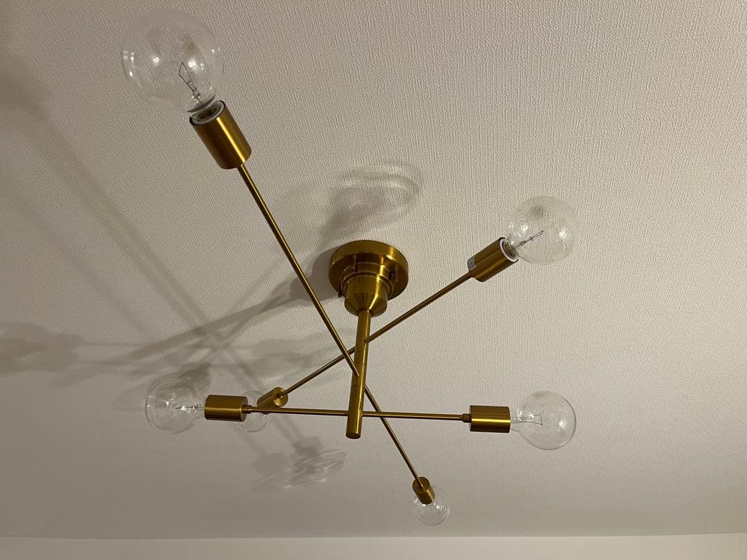 ペンダントライト 真鍮フレームとカピスシェル カバー